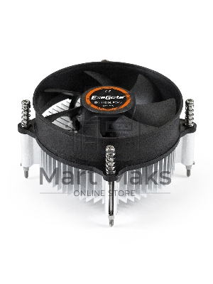 Кулер для процессора ExeGate EK-11508.PWM серебристый/черный, 90 мм, алюминий, 2600 об/мин, 23.5 дБ, 4 pin, 75 Вт, 60 мм