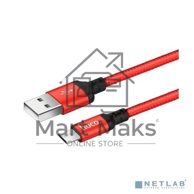Кабель HOCO X14 красный/черный HC-62912 USB - microUSB, 2m, 1.7A, Нейлон