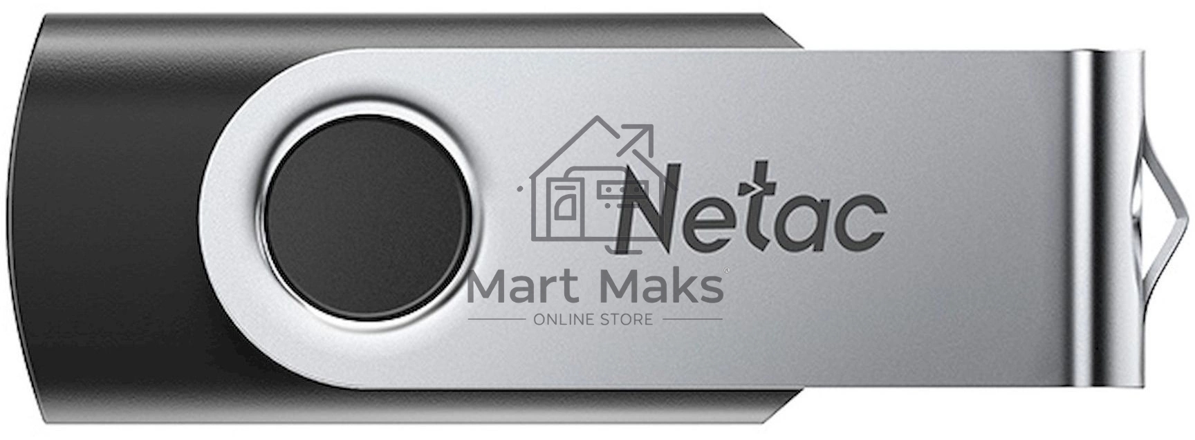 Флешка USB R/W R/W Netac U505 8Gb USB2.0, черный и серебристый NT03U505N-008G-20BK