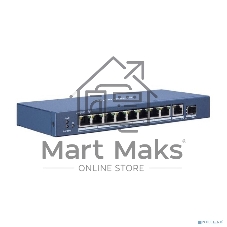 Коммутатор Hikvision DS-3E0510P-E/M, 8×1 Гбит/с PoE+ + 1×1 Гбит/с + 1×1 Гбит/с SFP, неуправляемый