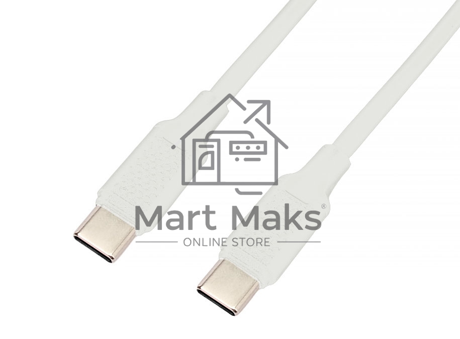Кабель USB2.0 Cablexpert CC-USB2-CMCM-60-1M-W, Type-C/Type-C, 3А, 60Вт, PD/QC3.0, медь, 1м, белый, пакет