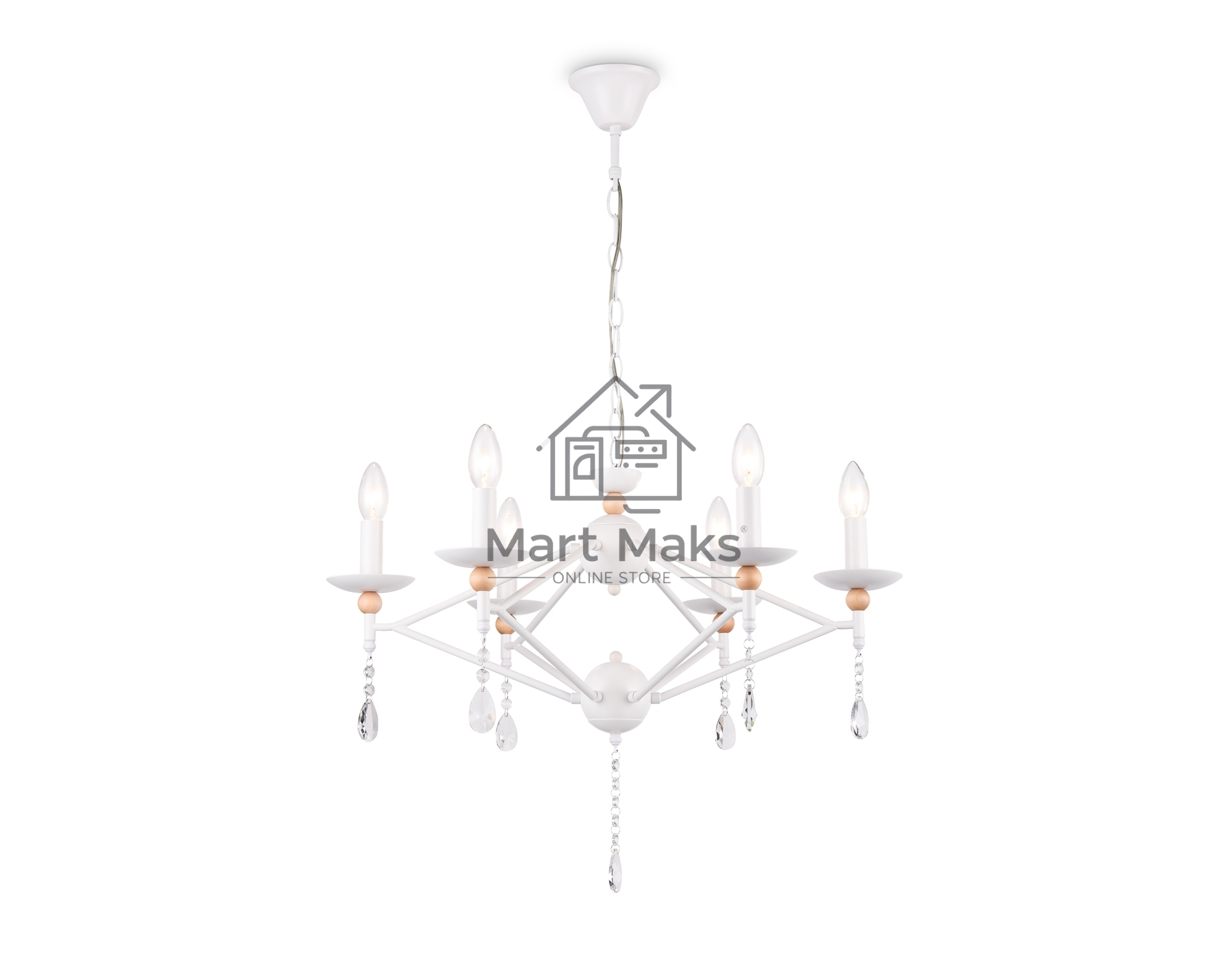 Светильник Ambrella light TR9596/6 WH белый E14/6 max 40W D660*880
