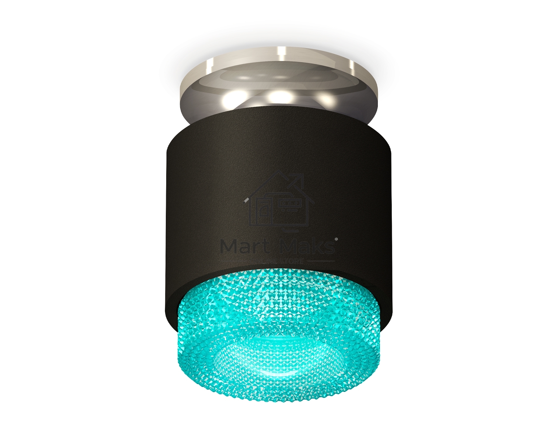 Светильник Ambrella Light XS7511082 SBK/PSL/BL черный песок/серебро полированное/голубой MR16 GU5.3 (N7927, C7511, N7194)