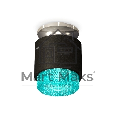 Светильник Ambrella Light XS7511082 SBK/PSL/BL черный песок/серебро полированное/голубой MR16 GU5.3 (N7927, C7511, N7194)