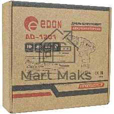 Дрель-шуруповерт Edon AD-1201, 12 В, 1,5 Ач, 30 Нм, щеточный