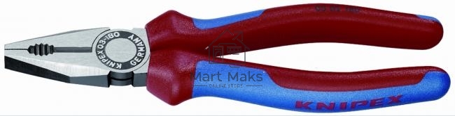 Пассатижи KNIPEX 0302180180мм ручки с двухцветными многокомпонентными чехлами