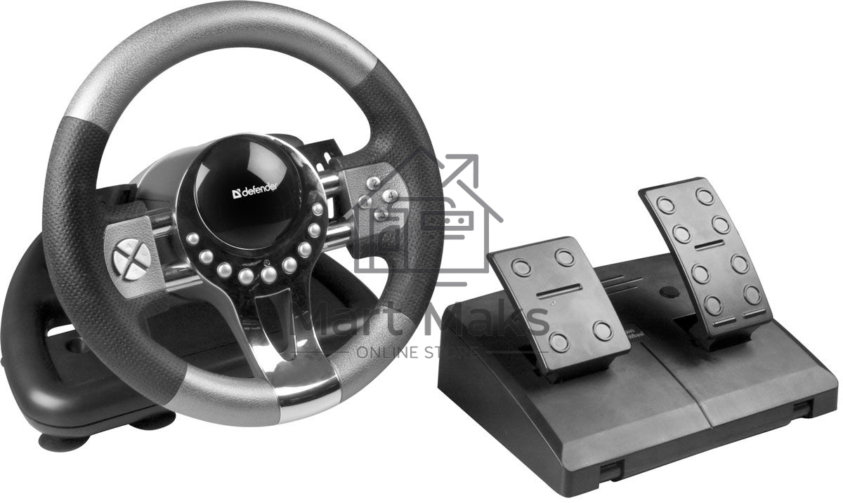 Игровой руль Defender FORSAGE 12 кн+2перекл.+1перекл. 8-ми позиц., USB