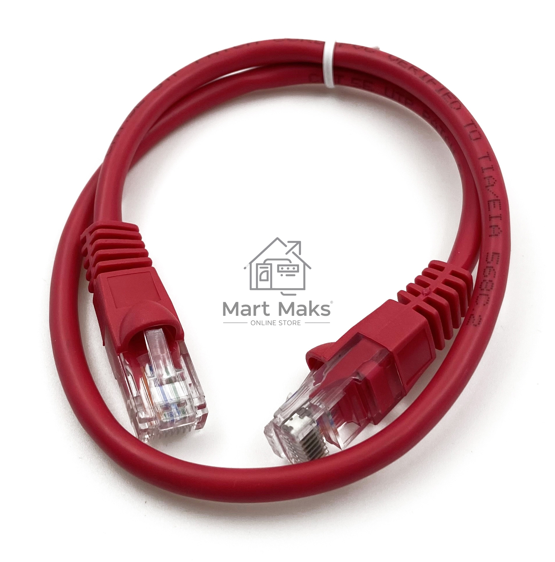 Патч-корд Buro cat5E molded 0.5м красный RJ-45 (m)-RJ-45 (m)