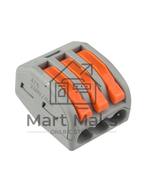 Клемма соединительная многоразовая Rexant 3-проводная, серая, 0.08-4 мм² (20 шт./уп.)