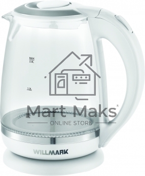 Чайник электрический Willmark WEK-2005G (2.0л, пов. на 360 град., LED-подсв., корп. из стекла, 2200В