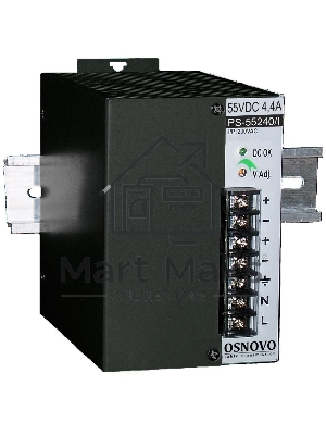Промышленный блок питания OSNOVO DC55V, 4,4A (240W). Диапазон входных напряжений: AC195-265V