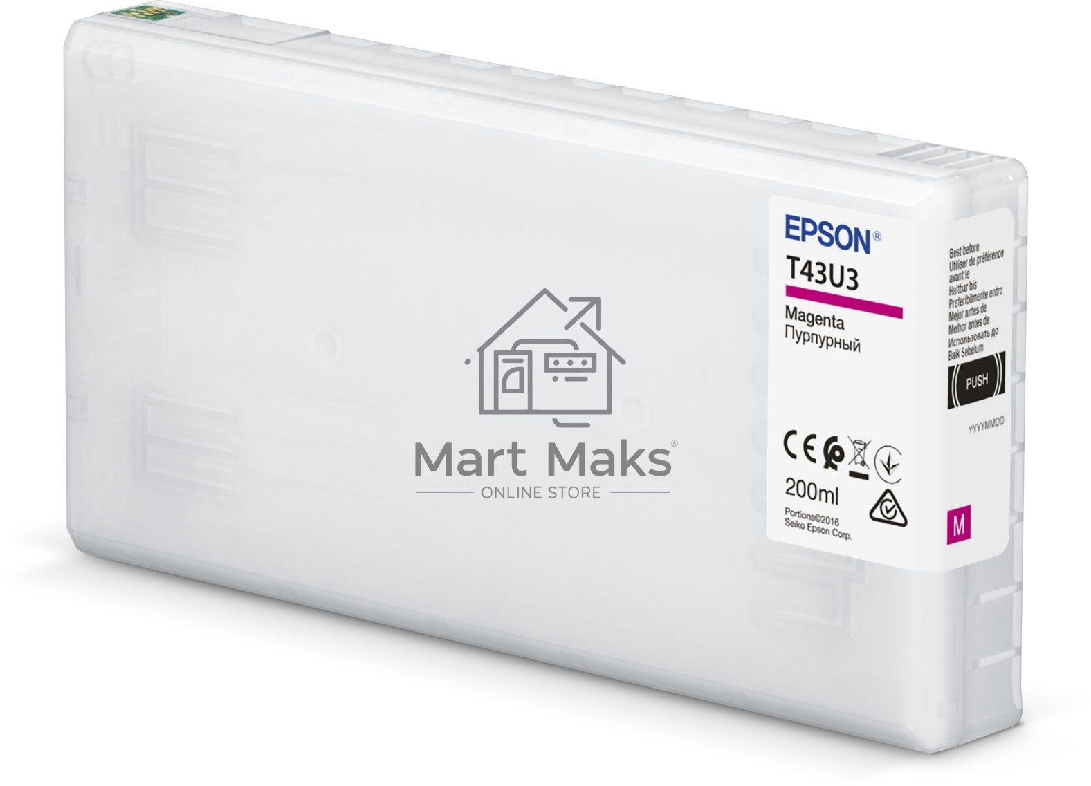 Картридж струйный Epson T43U (C13T43U340) пурпурный (200 мл) для SureLab SL-D800