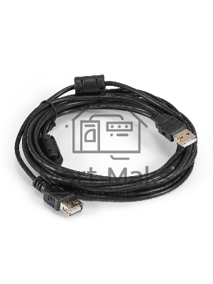 Удлинитель USB 2.0 ExeGate EX-CCF-USB2-AMAF-4.5F (Am/Af, позолоченные контакты, ферритовые кольца, 4,5м)