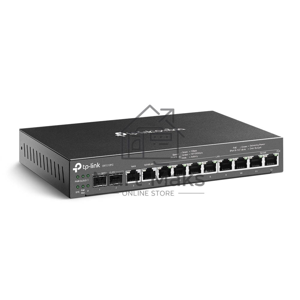 Гигабитный VPN-маршрутизатор TP-Link ER7212PC Omada с портами PoE+ и контроллером