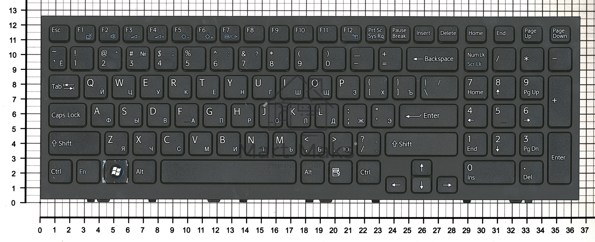 Клавиатура для ноутбука Sony Vaio VPC-EH VPCEH черная с черной рамкой
