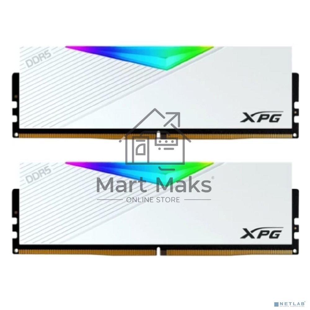 Оперативная память XPG Lancer, DDR5, 32Gb (2x16Gb), 6000MHz, CL30, DIMM, с радиаторами, RGB, белый