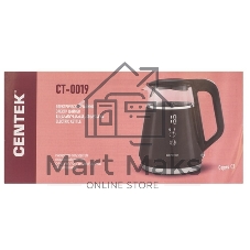 Чайник Centek CT-0019, 1100 Вт, стекло, черный и серебристый