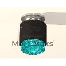 Светильник Ambrella Light XS7511082 SBK/PSL/BL черный песок/серебро полированное/голубой MR16 GU5.3 (N7927, C7511, N7194)