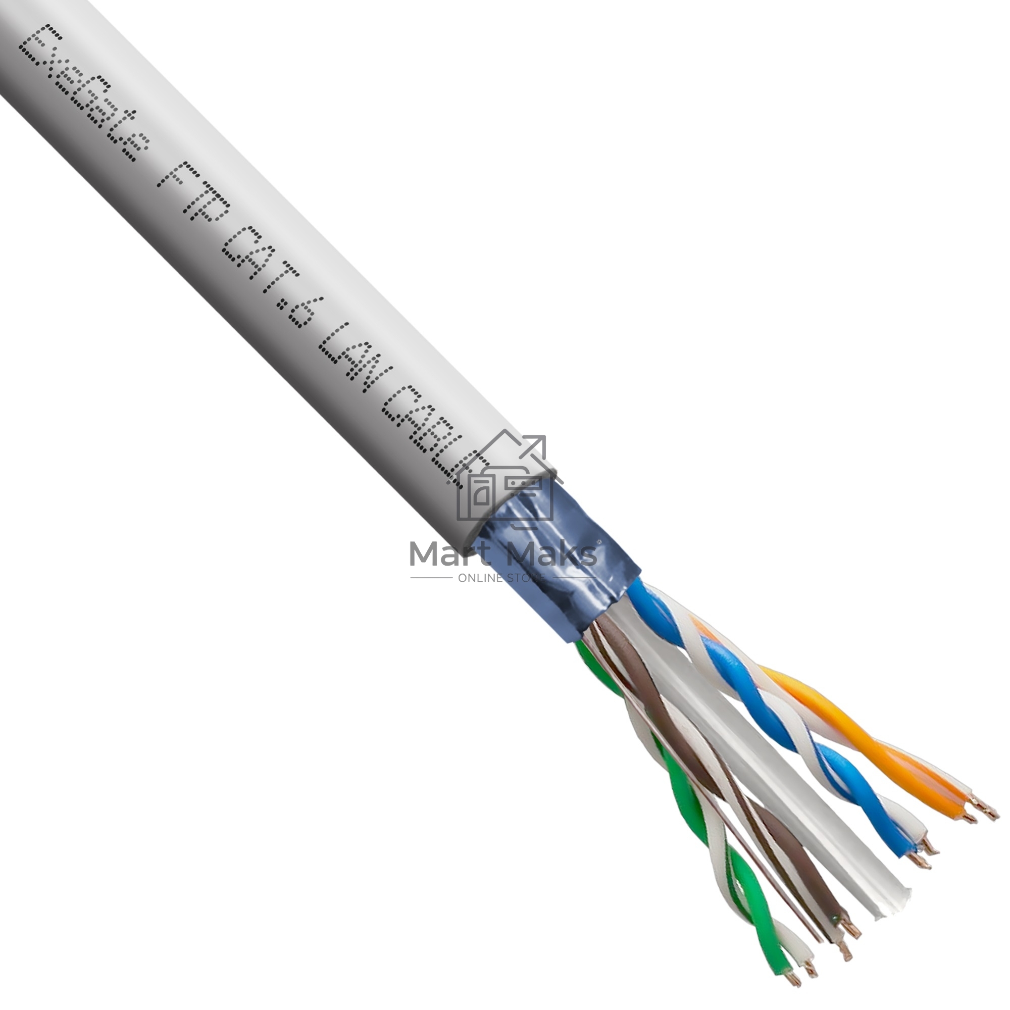 Кабель ExeGate FUTP4-C6-CCA-S23-IN-PVC-GY-305 FTP 4 пары кат.6 CCA, 0.57мм (23AWG), экран, 305м, серый, PVC