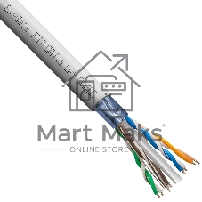 Кабель ExeGate FUTP4-C6-CCA-S23-IN-PVC-GY-305 FTP 4 пары кат.6 CCA, 0.57мм (23AWG), экран, 305м, серый, PVC