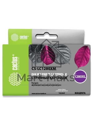 Картридж струйный Cactus CS-LC1280XM пурпурный (16,6 мл) для Brother MFC-J6510/6910DW