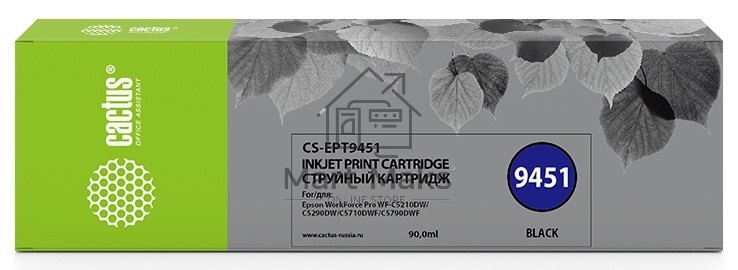 Картридж струйный Cactus CS-EPT9451 черный пигментный (90 мл) для Epson WF-C5290DW/C5790DW