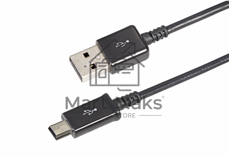 Кабель USB miniUSB длинный штекер 1 м черный
