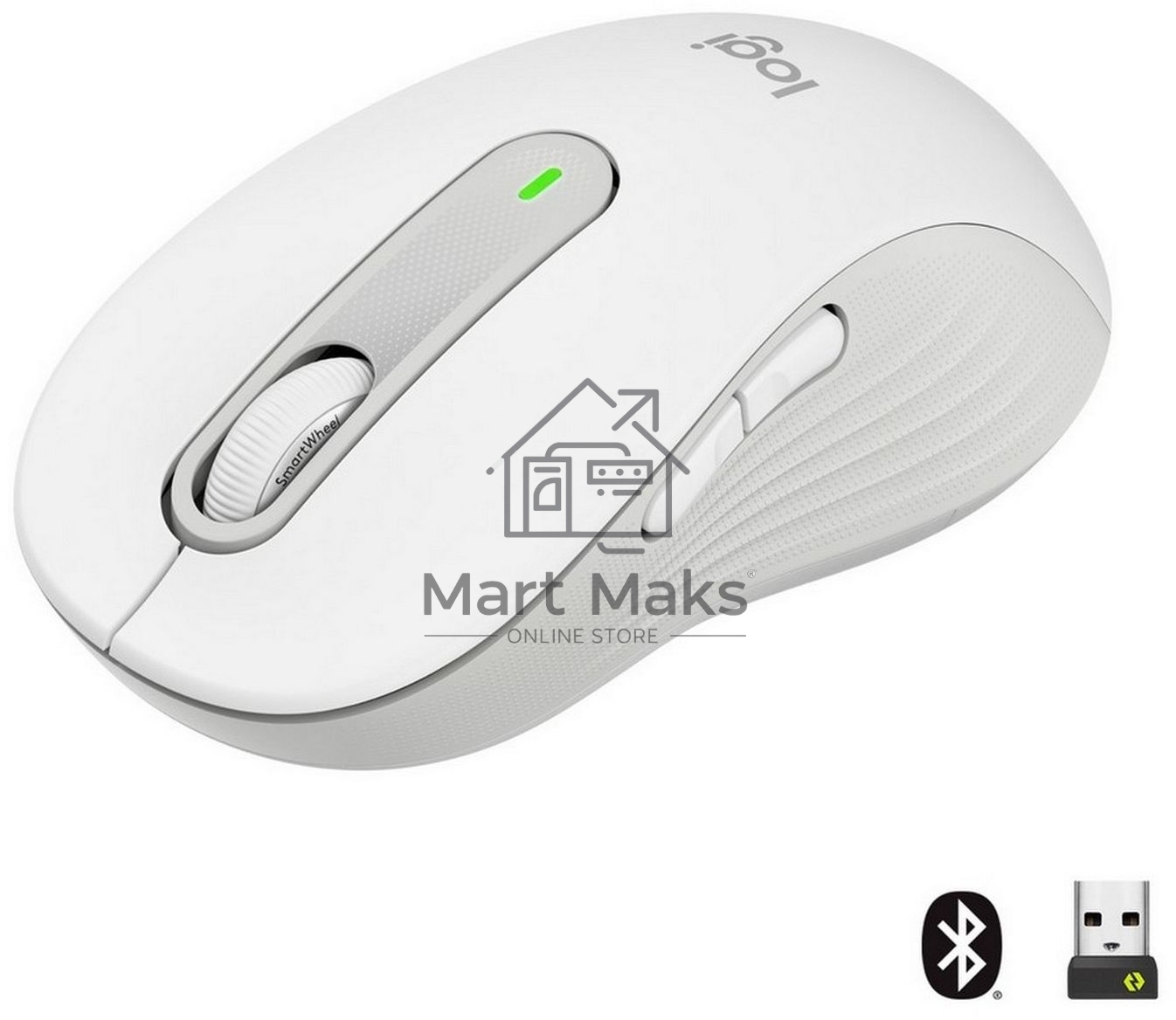 Мышь беспроводная Logitech Signature M650 L белый, 4000 dpi, радиоканал, Bluetooth, USB, кнопки - 5