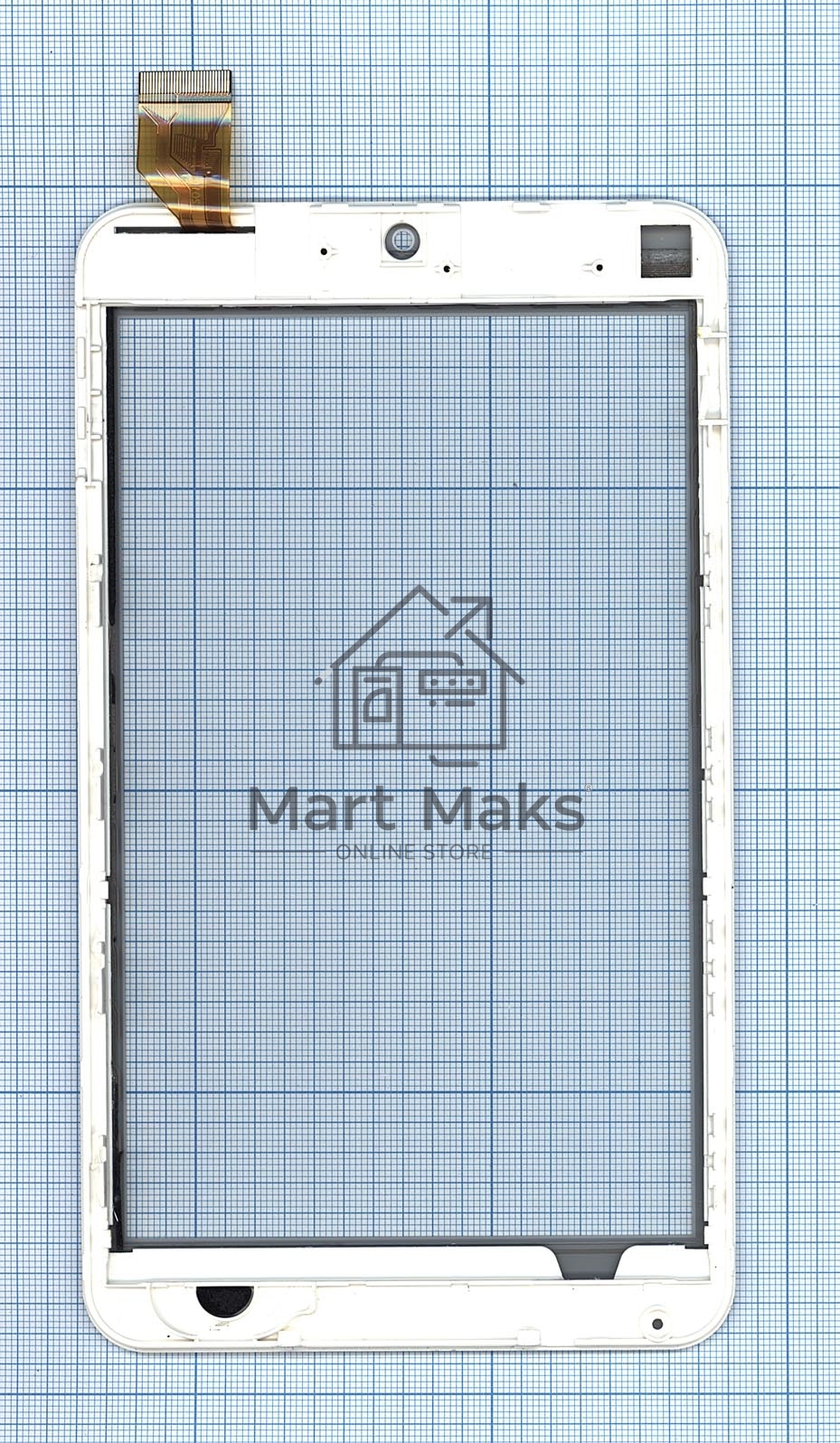 Сенсорное стекло (тачскрин) для Евросеть E-TAB 7.11, белое с рамкой