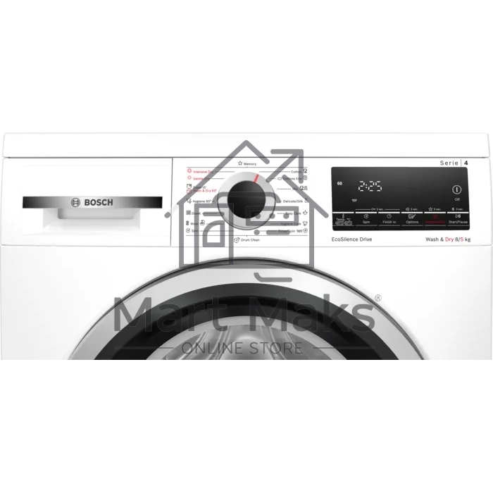 Стирально-сушильная машина Bosch WDS28460ME белый, загрузка фронтальная 8 кг, 1400 об/мин., класс: А