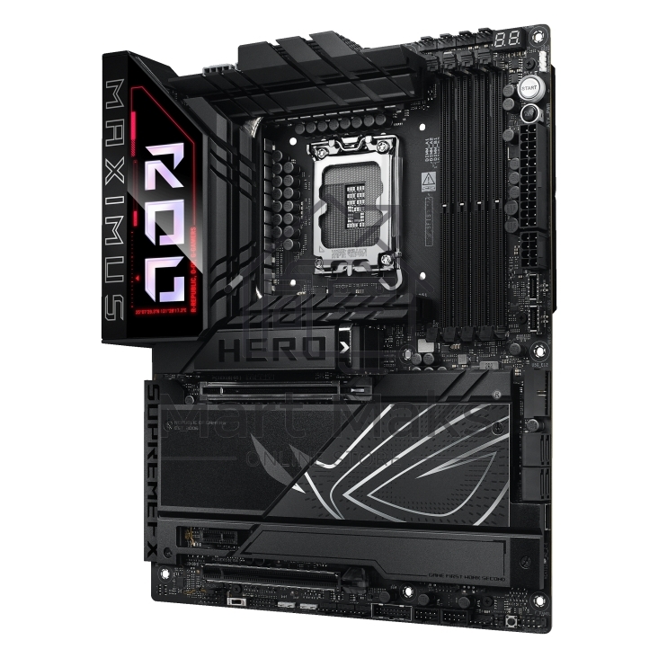 Материнская плата ASUS ROG MAXIMUS Z890 HERO, LGA 1851, Intel Z890, 4xDDR5, 4xSATA, 6xM.2, 1xPCIe 5.0 x16, 1xPCIe 4.0 x4, 1xPCIe x1, 1xHDMI, 2xUSB-C (видеовыход), 4xUSB-A 3.2 Gen 1, 4xUSB-A 3.2 Gen 2, 1xUSB-C 3.2 Gen 2, 2xUSB-C Thunderbolt 4, 2x 5Gb LAN, 