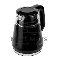Чайник Centek CT-0019, 1100 Вт, стекло, черный и серебристый