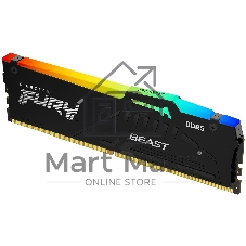 Оперативная память Kingston Fury Beast, DDR5, 16Gb (1x16 Gb), 6400 MHz, CL32, радиатор, RGb, черный