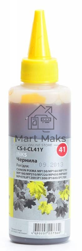 Чернила Cactus CS-I-CL41Y желтый (100мл) Canon PIXMA MP150/MP160/MP170/MP180/MP210/MP220