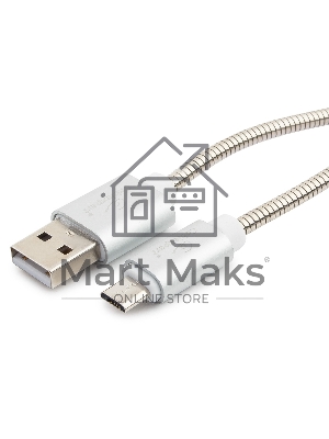 Кабель USB2.0 Cablexpert CC-G-mUSB02S-0.5M, AM/microB, серия Gold, длина 0.5м, серебро, блистер