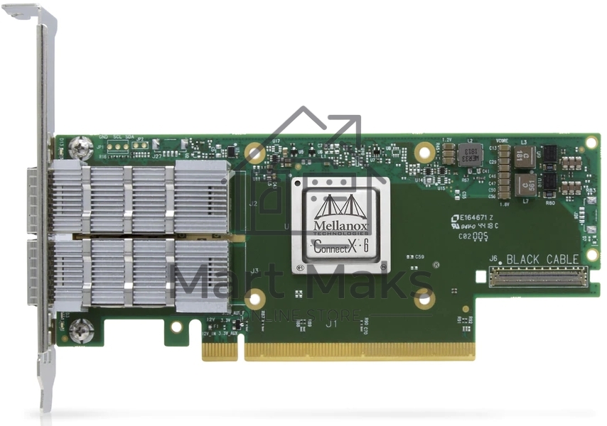 Адаптер Infiniband ConnectX®-6 VPI adapter card, HDR IB (200Gb/s) and 200GbE, dual-port QSFP56, PCIe4.0 x16, tall bracket