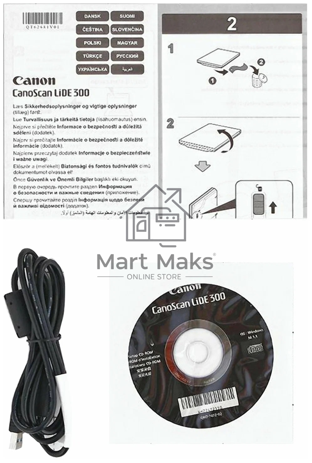 Планшетный сканер Canon CanoScan LiDE 300 (Hi-Speed USB 2.0, A4 / Letter (216 x 297 мм), 2400 x 4800 точек на дюйм)
