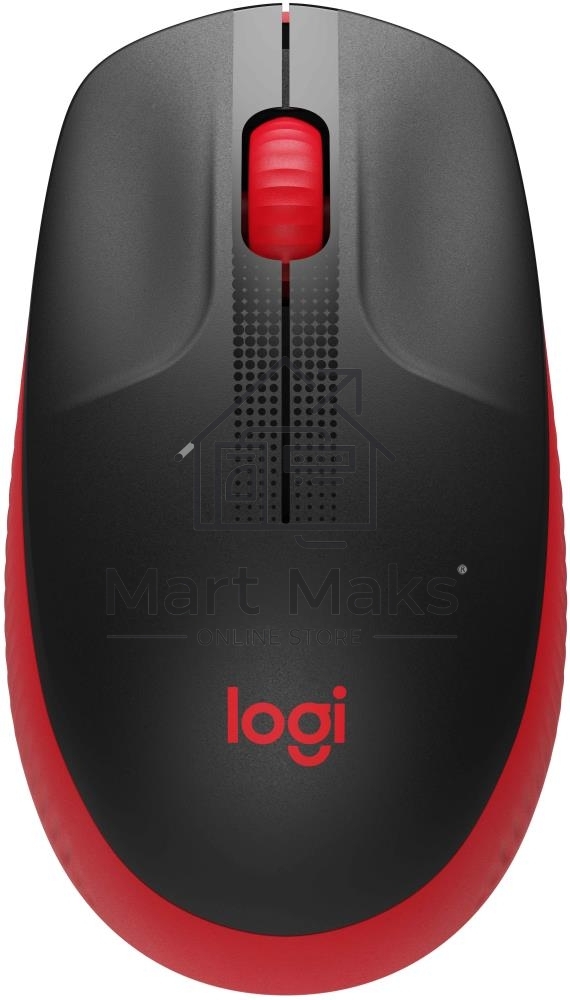 Мышь беспроводная Logitech M190 черный/красный, 1000 dpi, радиоканал, USB, кнопки - 3