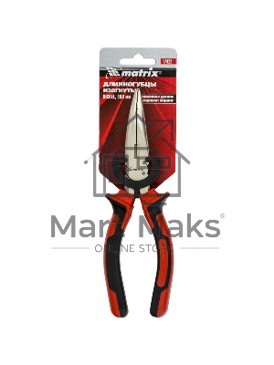 Длинногубцы Matrix NICKEL, 180 мм, изогнутые никелированные, двухкомпонентные рукоятки