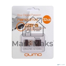 Флешка USB 2.0 QUMO 32Gb, NANO QM32GUD-NANO-B черный