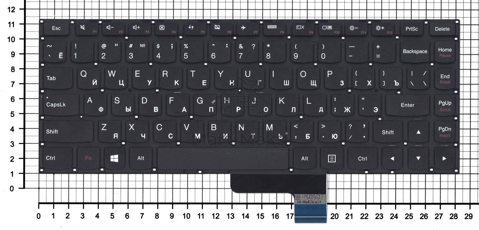 Клавиатура для ноутбука Lenovo IdeaPad Yoga 2 13 ST1C3B черная