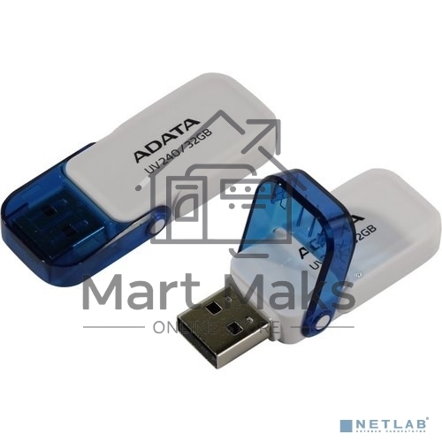 Флешка USB R/W ADATA R/W 32GB ADATA UV240, USB 2.0, белый