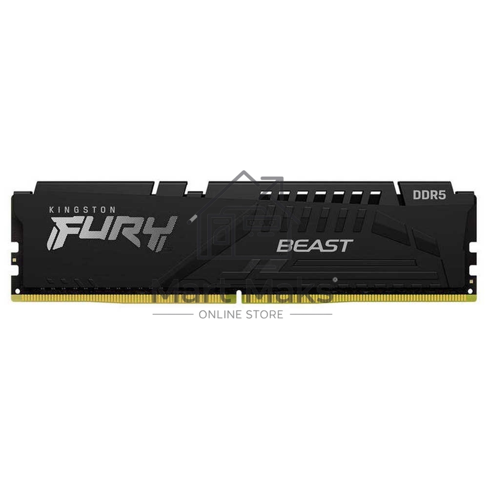 Оперативная память Kingston Fury Beast, DDR5, 8GB (1x8GB), 5600MHz, CL36, DIMM, с радиатором, черный