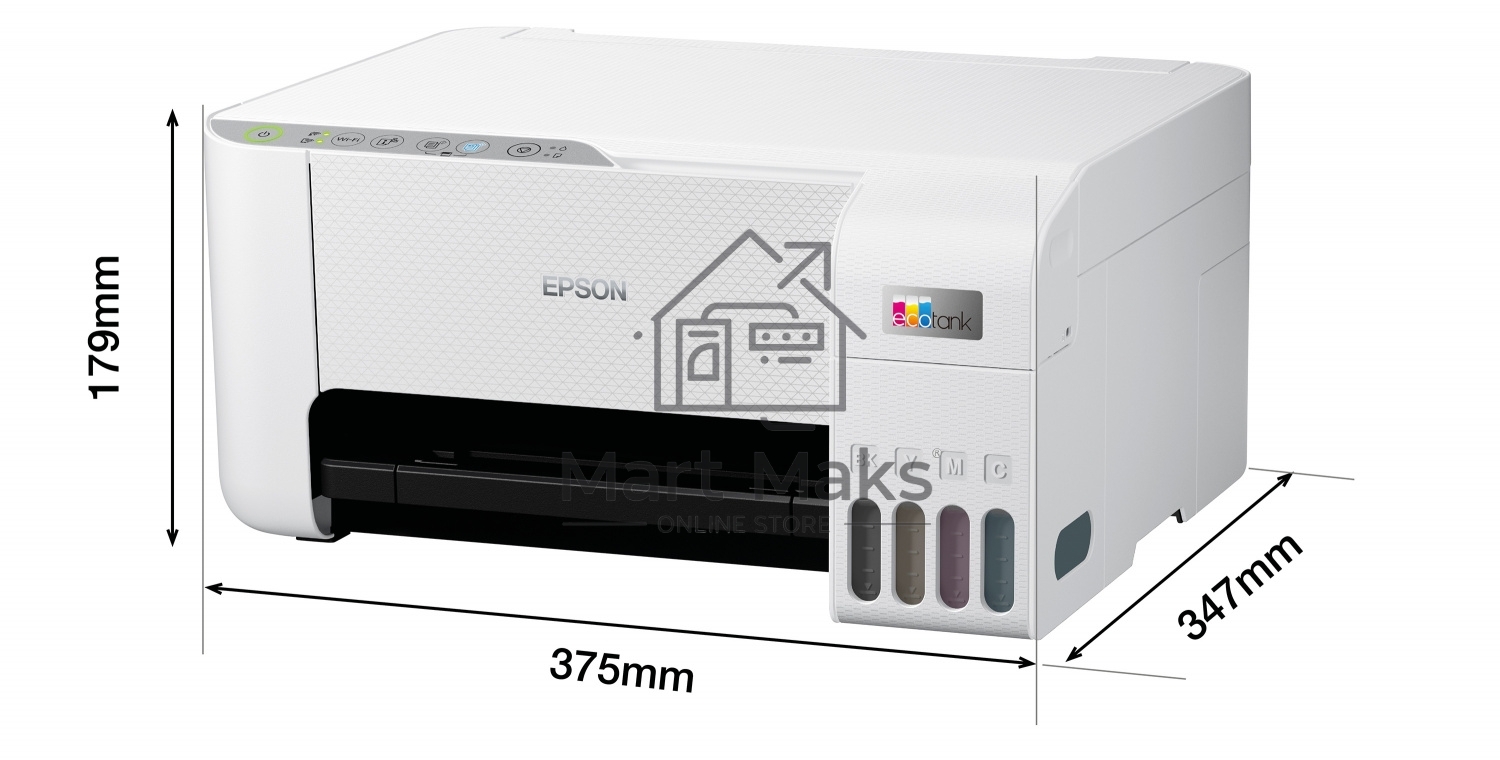 МФУ струйный Epson L3256 (C11CJ67407/C11CJ67414/C11CJ67421/C11CJ67519/C11CJ67504/C11CJ67524/C11CJ67516), A4 цветное, печ. до 10 стр/мин. (ч/б) до 5 стр/мин. (цвет), 1440 x 5760 dpi (печать) 1200x2400dpi (скан.), USB, Wi-Fi