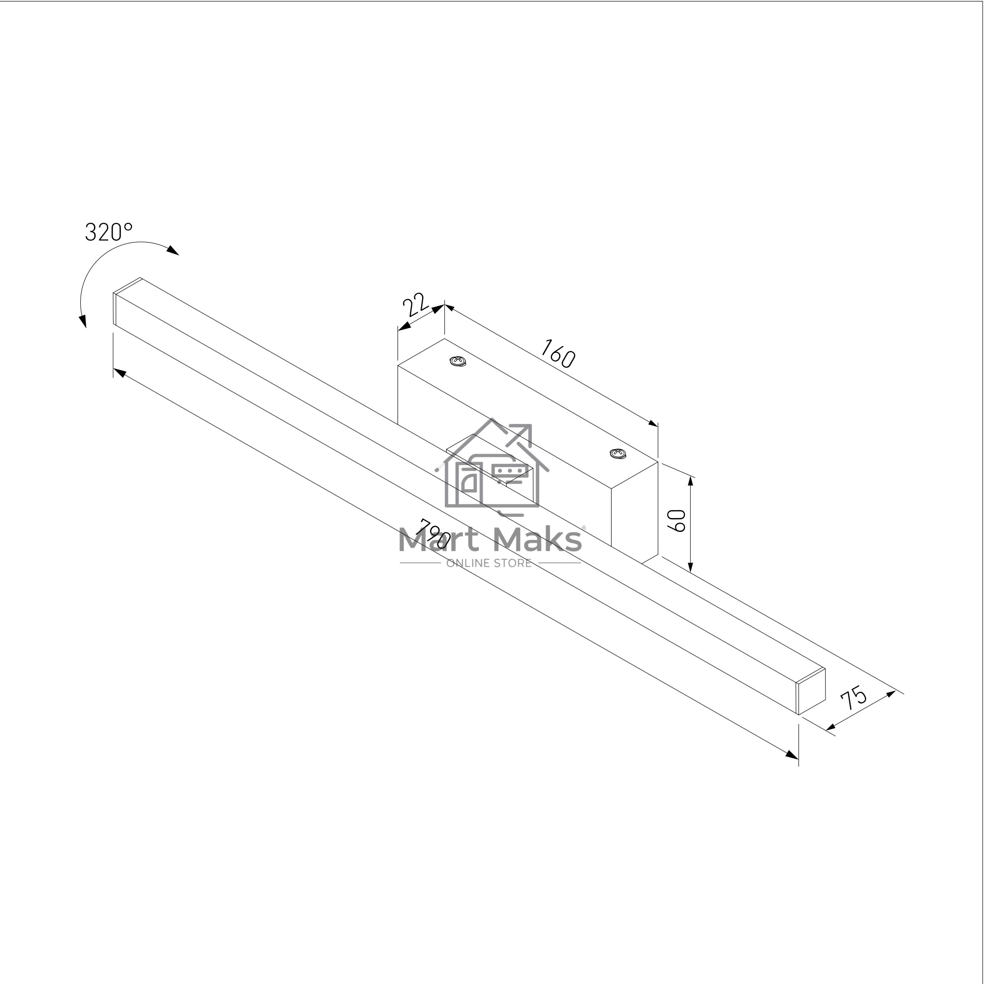 40157/LED / Светильник настенный светодиодный Rino черный