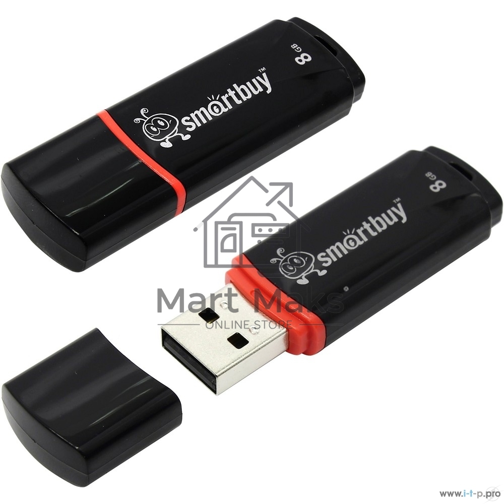 Флешка USB Smartbuy R/W Crown черный SB8 GbCRW-K, 8 Gb