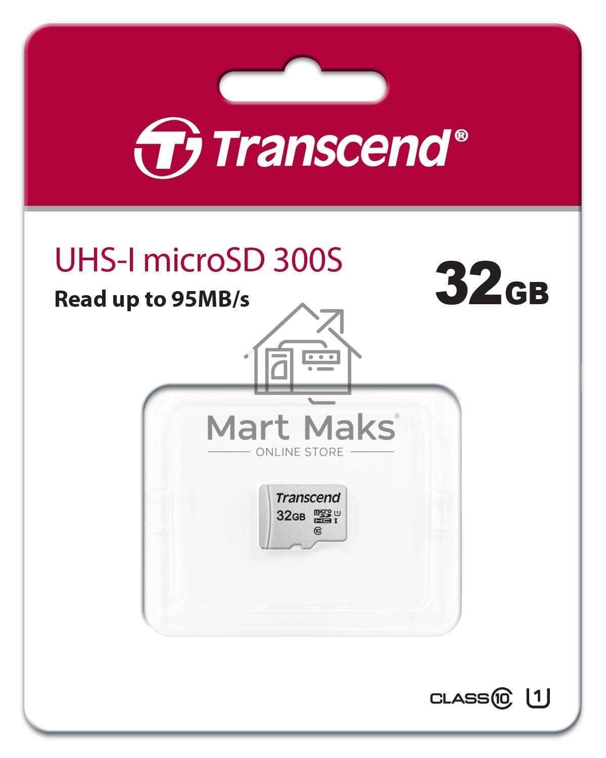 Флеш карта microSD 32Gb Transcend microSDHC Class 10 UHS-1 U1, (без адаптера), TLC