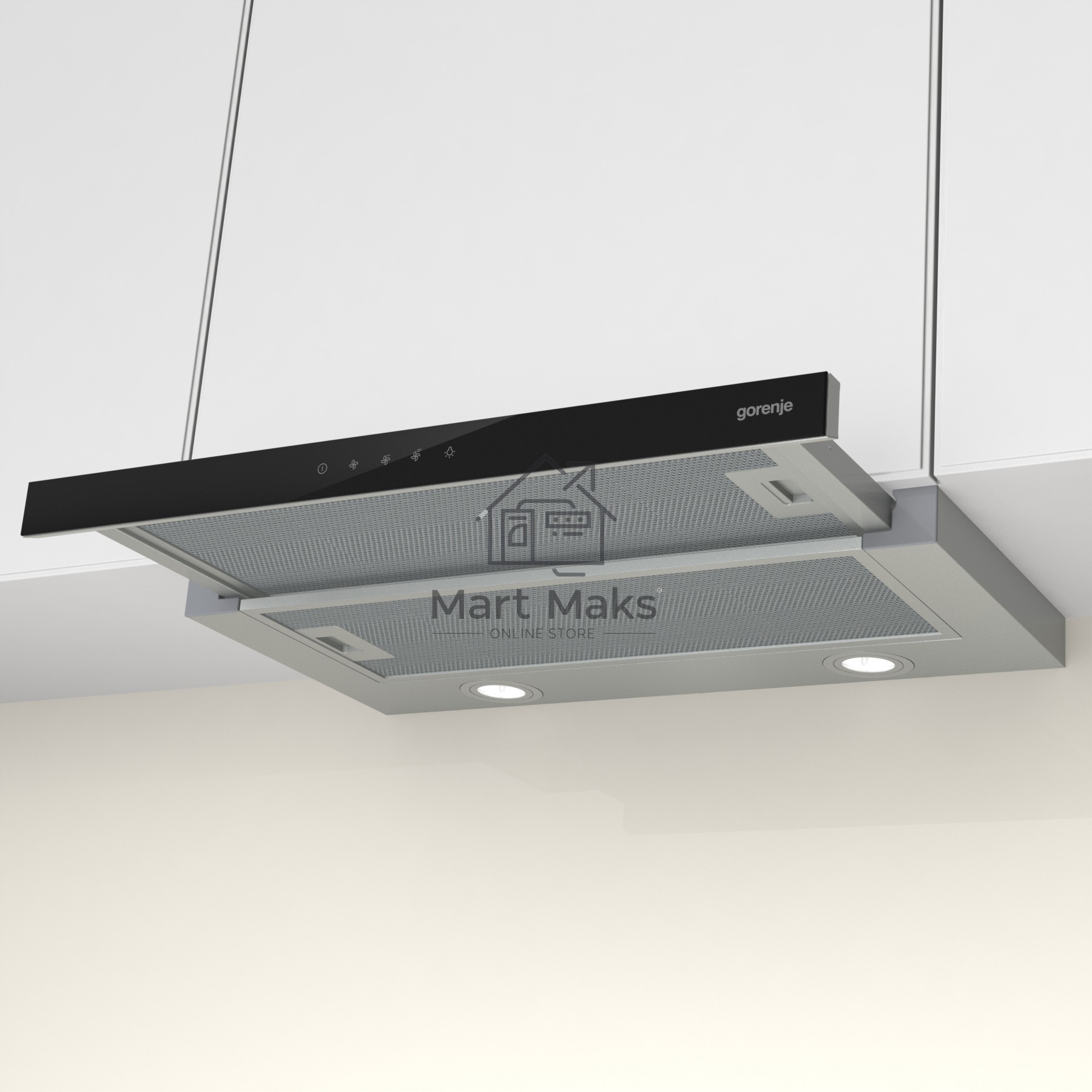Вытяжка встраиваемая Gorenje TH64E3SGB серый/черный, 60 см, 350 куб. м/ч, 67 дБ