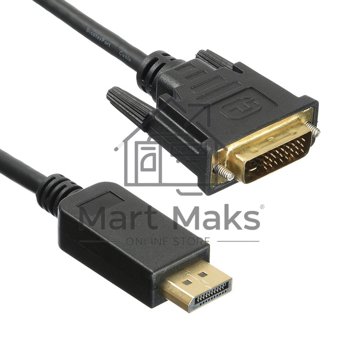 Кабель аудио-видео Buro 1.1v DisplayPort (m)/DVI-D (Dual Link) (m) 2м. Позолоченные контакты черный (BHP DPP_DVI-2)