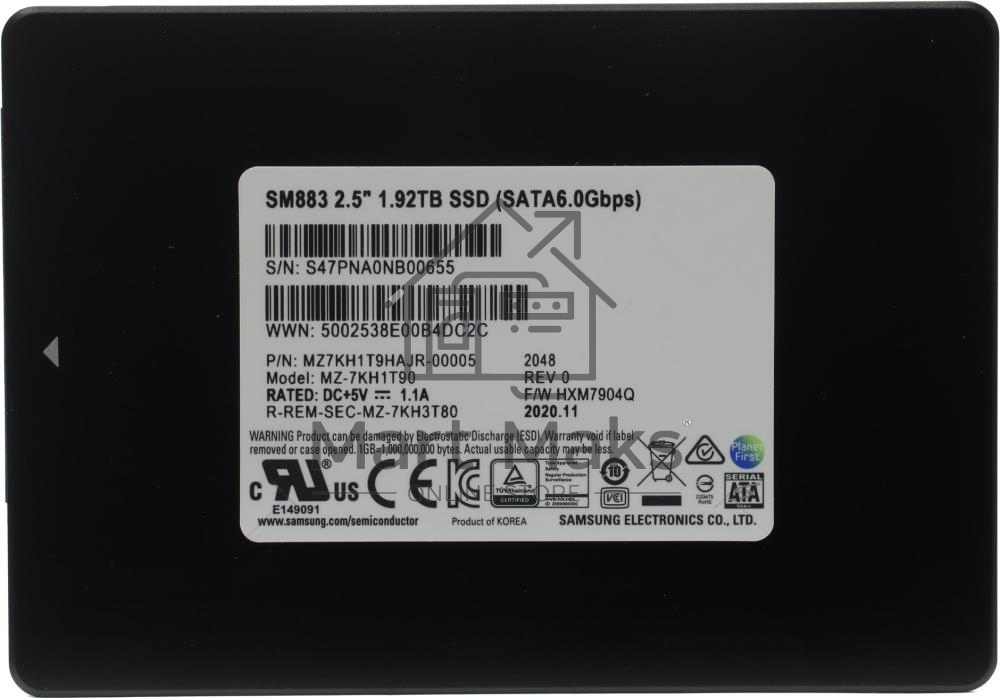 Накопитель SSD Samsung SM883 1.92TB  2.5
